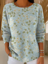 Women's Color Flowers Gradient Casual Pullover Sweater